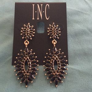 INC black dangling earrings.